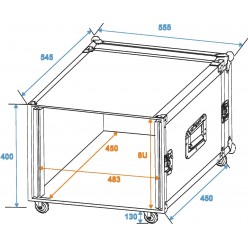 ROADINGER Rack Profi 8U 45cm with wheels